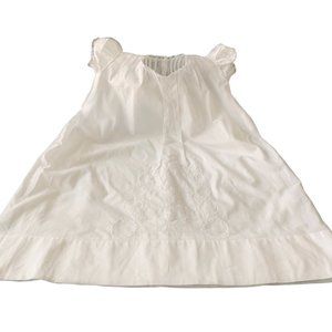 Size 6 - 9 Months Baby Infant  White Cotton Lace Dress Christening Gown Slip